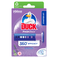 Duck fresh discs med doft av lavendel, lila förpackning med startkit