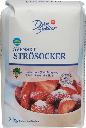 Svenskt strösocker Dansukker förpackning 2kg