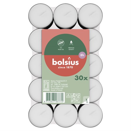 Bolsius värmeljus 30 pack med brinntid på ca 8h