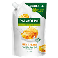 Palmolive flytande tvål med mjölk och honung i refillförpackning