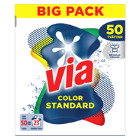 Via tvättmedel i pulver big pack för färgade kläder