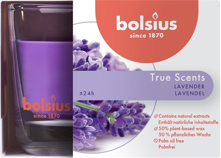 Bolsius Doftljus True Scents 6,3x9 cm Lavendel 6x1-p
