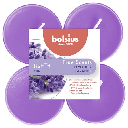 Bolsius Doftljus Värmeljus True Scents Lavendel  6x8-p