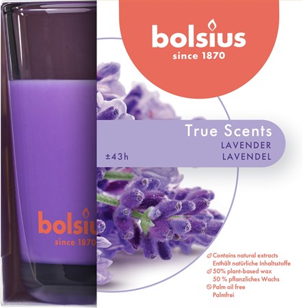 Bolsius Doftljus True Scents 9,5x9,5 cm Lavendel 4x1-p