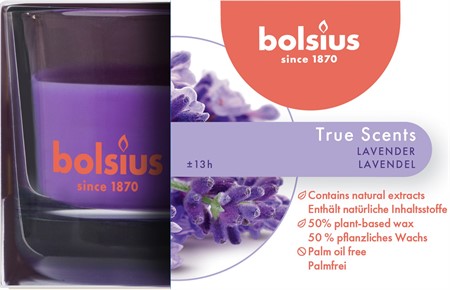 Bolsius Doftljus True Scents 5x8 cm Lavendel 6x1-p