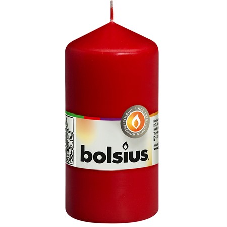 Bolsius Blockljus 12x5,8cm röd 10x1-p