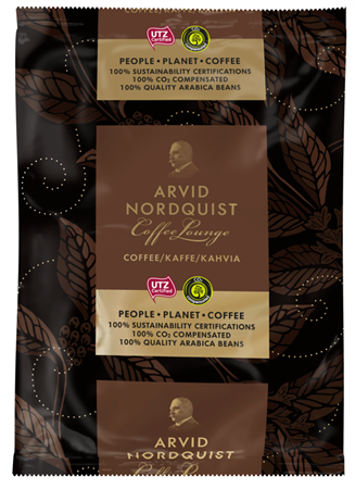 Malet kaffe Arvid Nordquist ton av nougat, synlig förpackning