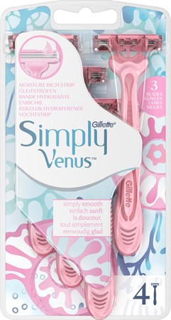 Gillette Venus Engångshyvel Simply Venus 3+ 6x4-p