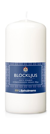 Liljeholmens Blockljus Stearin 6x13cm 10x1-p Vit