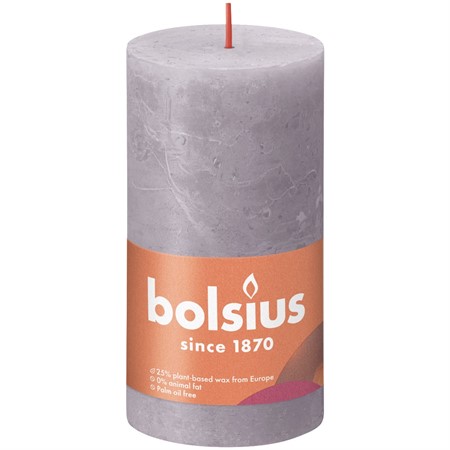 Bolsius Blockljus Rustika 13x6,8 cm Frosted Lavender 4x1-p
