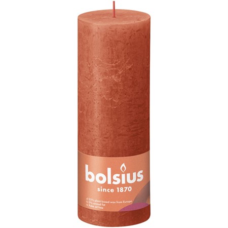 Bolsius Blockljus Rustika 19x6,8 cm Eathhy Orange 4x1-p