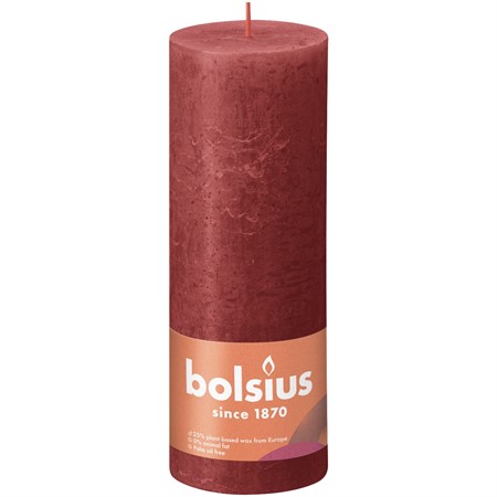 Bolsius Blockljus Rustika 19x6,8 cm Delicate Red 4x1-p
