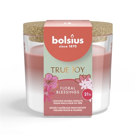 Bolsius Doftljus m lock True Joy 6,6x8,3 cm Floral Blessings 6x1-p