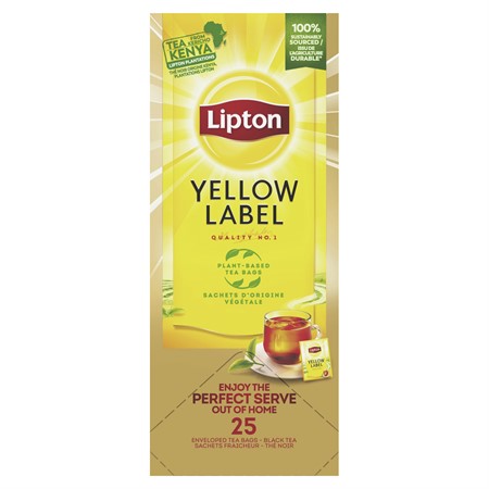 Svart te Lipton klassiskt te, synlig förpackning