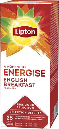 English breakfast Lipton svarta te, synlig förpackning