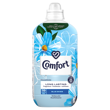 Comfort Blue skies sköljmedel räcker till 110 tvättar